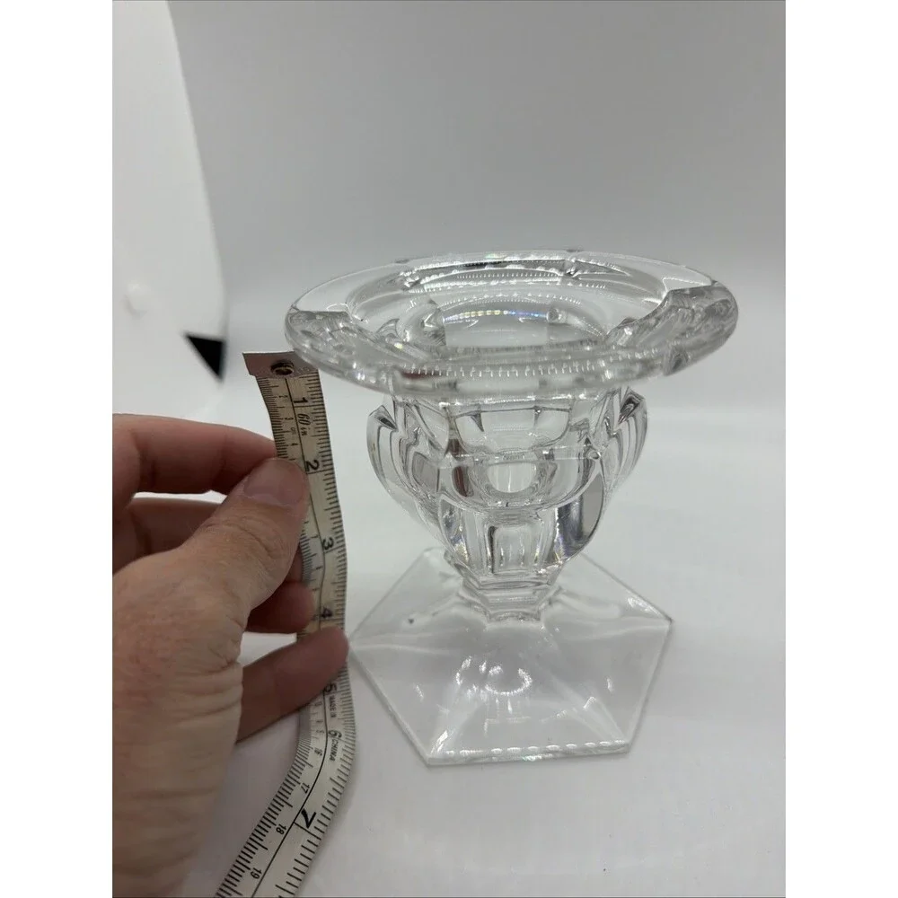 Royal Doulton Concord Crystal Candle Holder Signed Base-Triple Use Candle Holder
